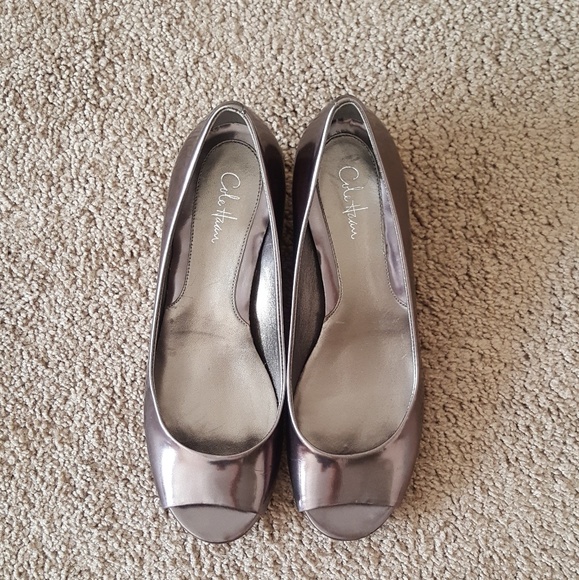 Cole Haan Shoes - Cole Haan Open Toe Metallic Wedge shoes
